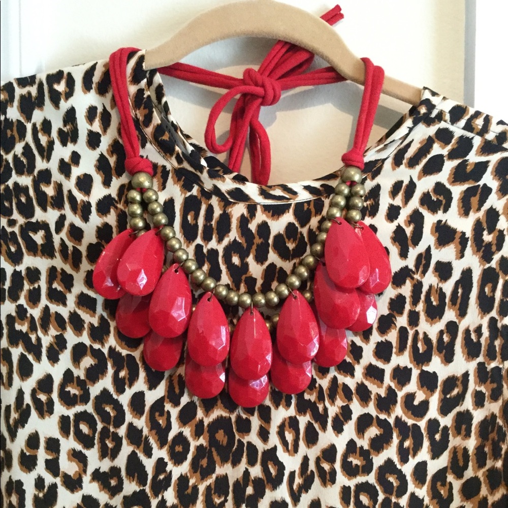 Red Briolette Stormy Statement Necklace